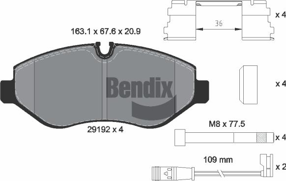 BENDIX Braking BPD1008 - Brake Pad Set, disc brake car-mod.net
