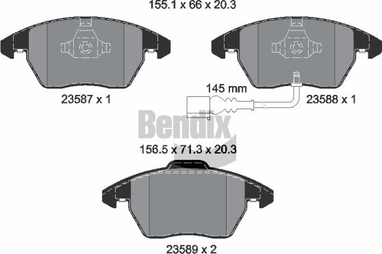 BENDIX Braking BPD1014 - Brake Pad Set, disc brake car-mod.net