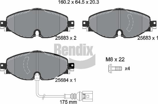 BENDIX Braking BPD1016 - Brake Pad Set, disc brake car-mod.net