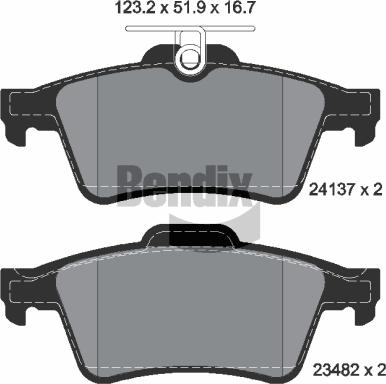 BENDIX Braking BPD1011 - Brake Pad Set, disc brake car-mod.net