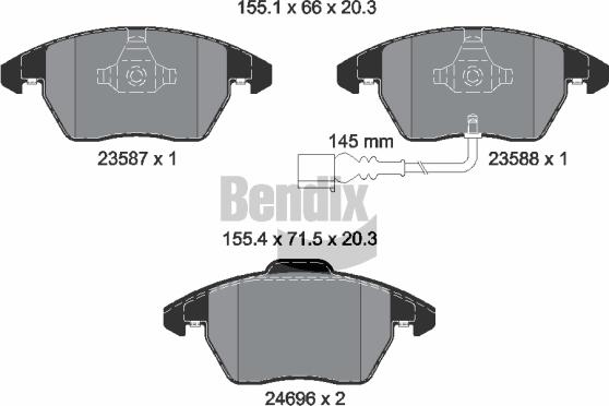 BENDIX Braking BPD1087 - Brake Pad Set, disc brake car-mod.net