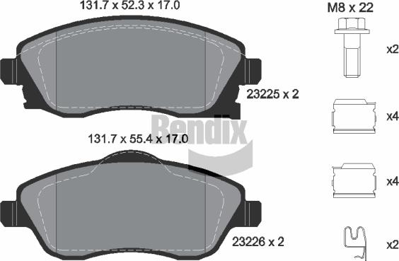 BENDIX Braking BPD1070 - Brake Pad Set, disc brake car-mod.net