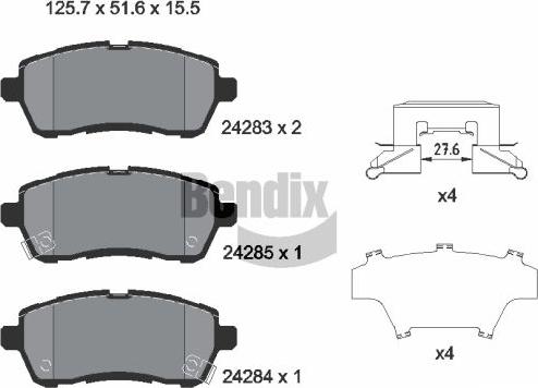 BENDIX Braking BPD1144 - Brake Pad Set, disc brake car-mod.net