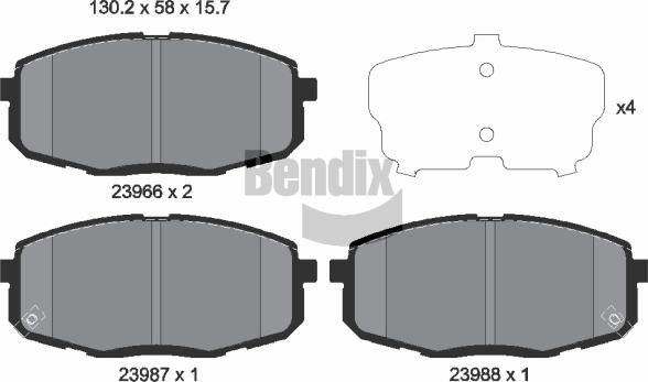 BENDIX Braking BPD1153 - Brake Pad Set, disc brake car-mod.net