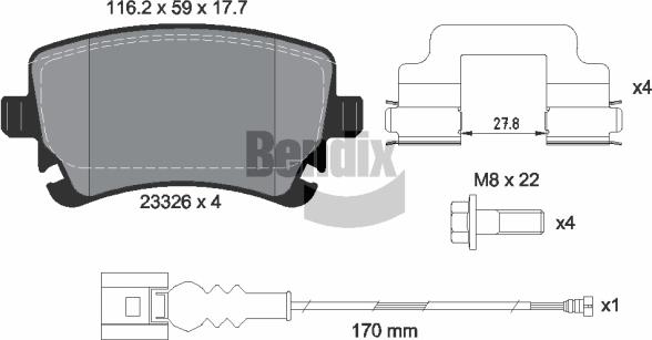 BENDIX Braking BPD1163 - Brake Pad Set, disc brake car-mod.net