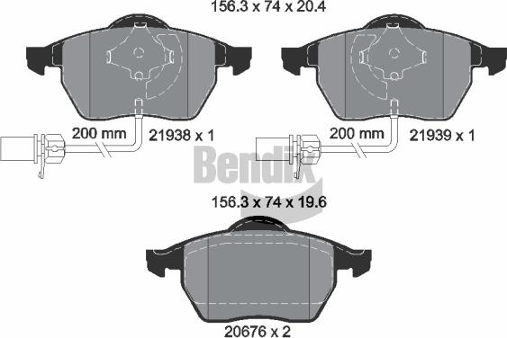 BENDIX Braking BPD1119 - Brake Pad Set, disc brake car-mod.net