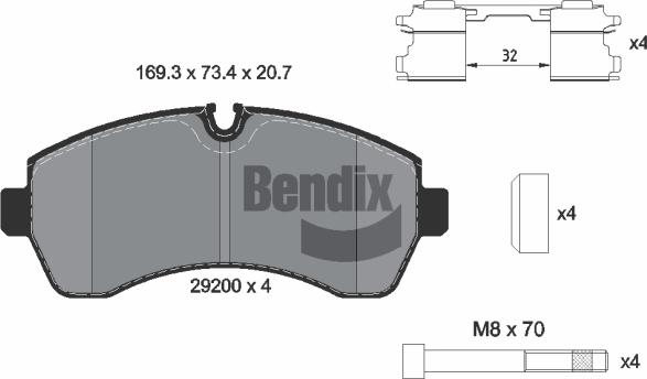 BENDIX Braking BPD1110 - Brake Pad Set, disc brake car-mod.net