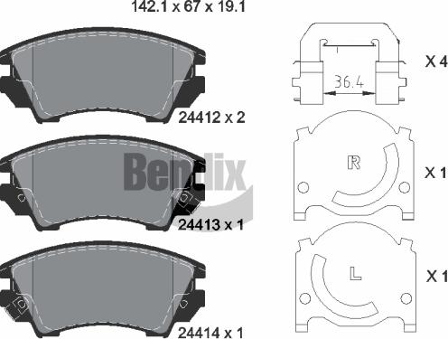 BENDIX Braking BPD1180 - Brake Pad Set, disc brake car-mod.net