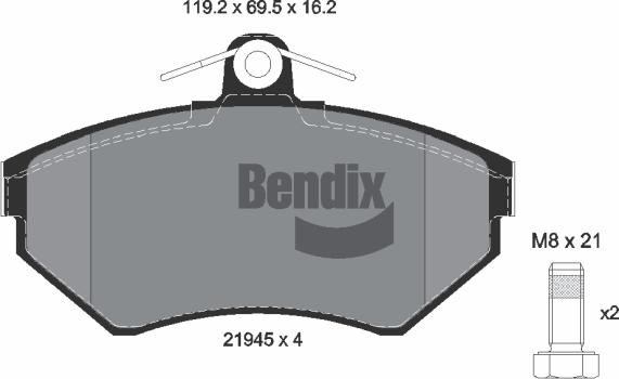 BENDIX Braking BPD1134 - Brake Pad Set, disc brake car-mod.net
