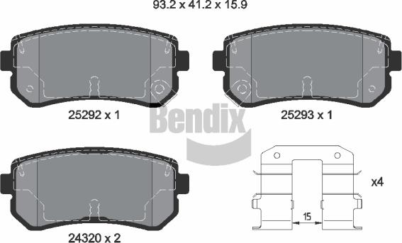 BENDIX Braking BPD1136 - Brake Pad Set, disc brake car-mod.net