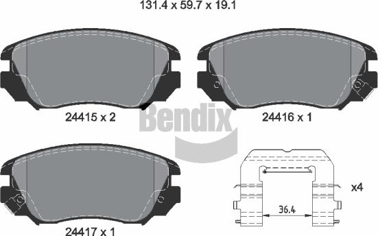BENDIX Braking BPD1179 - Brake Pad Set, disc brake car-mod.net