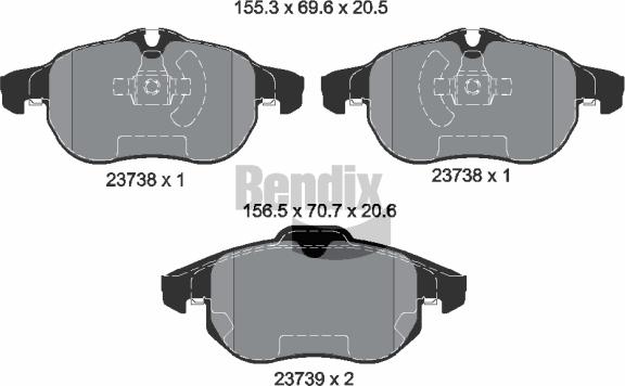 BENDIX Braking BPD1357 - Brake Pad Set, disc brake car-mod.net
