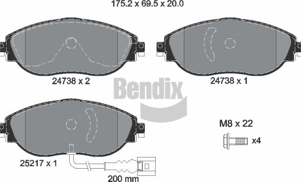 BENDIX Braking BPD1302 - Brake Pad Set, disc brake car-mod.net