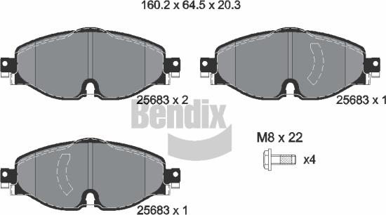 BENDIX Braking BPD1388 - Brake Pad Set, disc brake car-mod.net