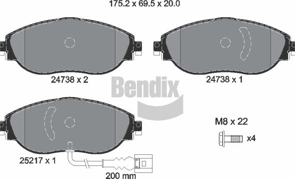 BENDIX Braking BPD1333 - Brake Pad Set, disc brake car-mod.net