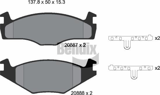 BENDIX Braking BPD1329 - Brake Pad Set, disc brake car-mod.net