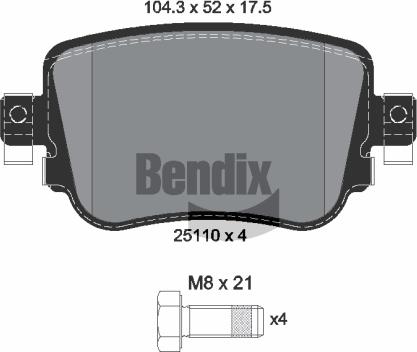 BENDIX Braking BPD1325 - Brake Pad Set, disc brake car-mod.net