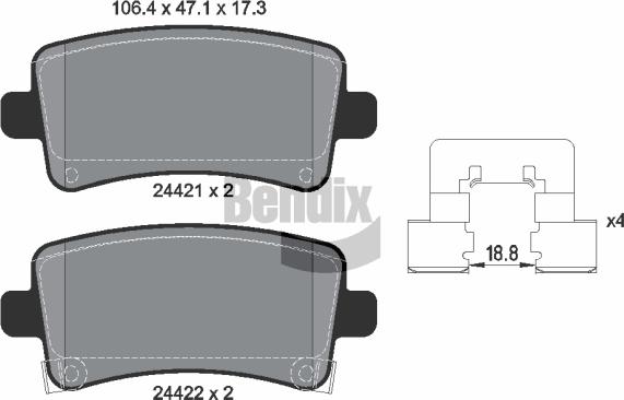 BENDIX Braking BPD1243 - Brake Pad Set, disc brake car-mod.net