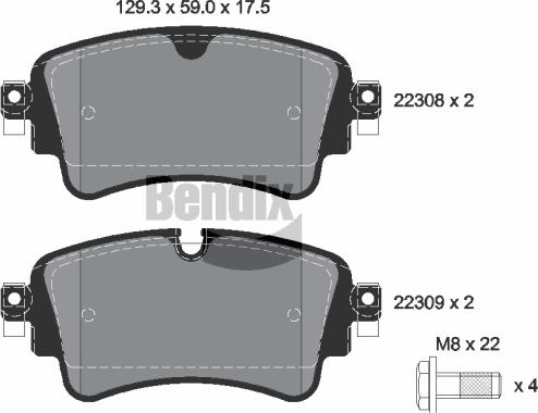 BENDIX Braking BPD1217 - Brake Pad Set, disc brake car-mod.net