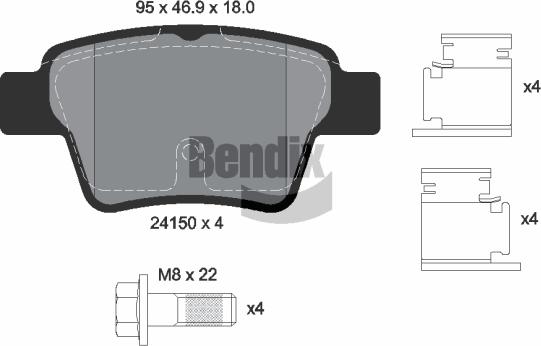BENDIX Braking BPD1289 - Brake Pad Set, disc brake car-mod.net