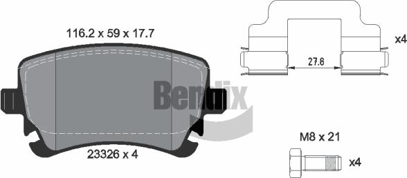 BENDIX Braking BPD1286 - Brake Pad Set, disc brake car-mod.net