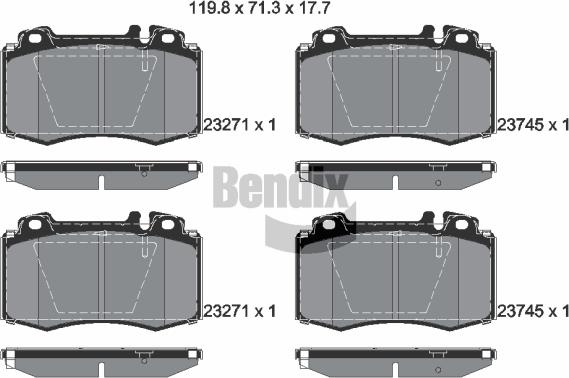 BENDIX Braking BPD1283 - Brake Pad Set, disc brake car-mod.net