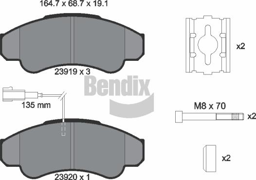 BENDIX Braking BPD1282 - Brake Pad Set, disc brake car-mod.net