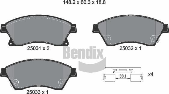 BENDIX Braking BPD1239 - Brake Pad Set, disc brake car-mod.net
