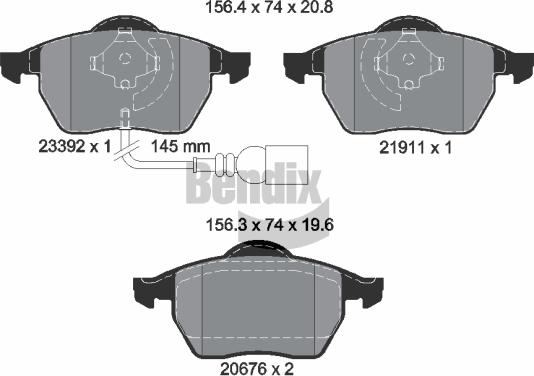 BENDIX Braking BPD1236 - Brake Pad Set, disc brake car-mod.net