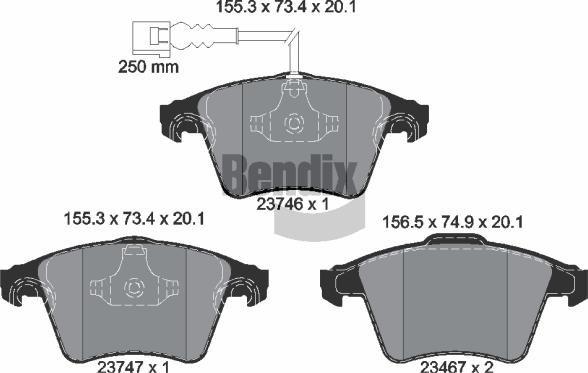 BENDIX Braking BPD1224 - Brake Pad Set, disc brake car-mod.net