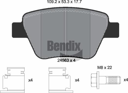 BENDIX Braking BPD1225 - Brake Pad Set, disc brake car-mod.net