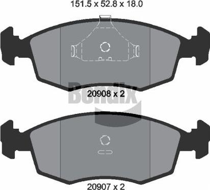 BENDIX Braking BPD1732 - Brake Pad Set, disc brake car-mod.net