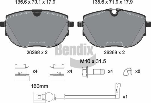 BENDIX Braking BPD2491 - Brake Pad Set, disc brake car-mod.net