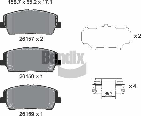 BENDIX Braking BPD2436 - Brake Pad Set, disc brake car-mod.net