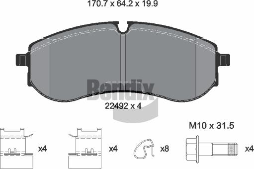 BENDIX Braking BPD2471 - Brake Pad Set, disc brake car-mod.net