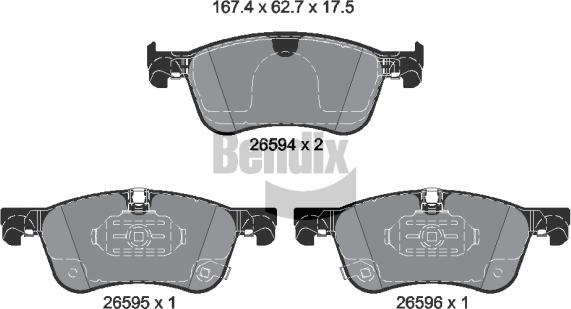 BENDIX Braking BPD2525 - Brake Pad Set, disc brake car-mod.net