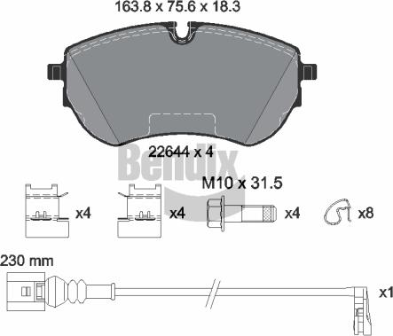 BENDIX Braking BPD2522 - Brake Pad Set, disc brake car-mod.net