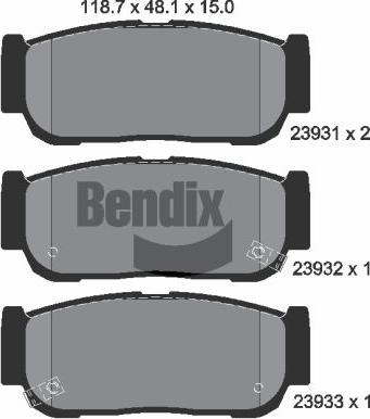 BENDIX Braking BPD2064 - Brake Pad Set, disc brake car-mod.net