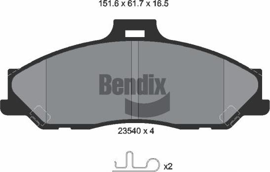 BENDIX Braking BPD2007 - Brake Pad Set, disc brake car-mod.net