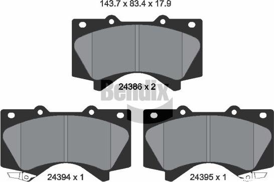 BENDIX Braking BPD2145 - Brake Pad Set, disc brake car-mod.net