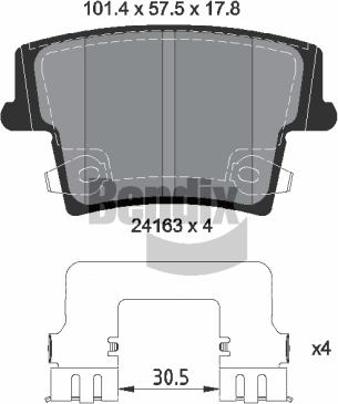 BENDIX Braking BPD2100 - Brake Pad Set, disc brake car-mod.net