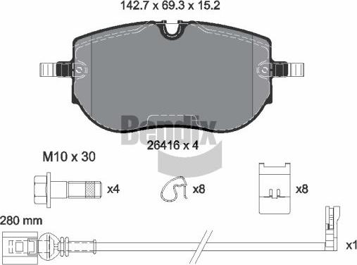 BENDIX Braking BPD2392 - Brake Pad Set, disc brake car-mod.net