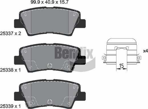 BENDIX Braking BPD2341 - Brake Pad Set, disc brake car-mod.net