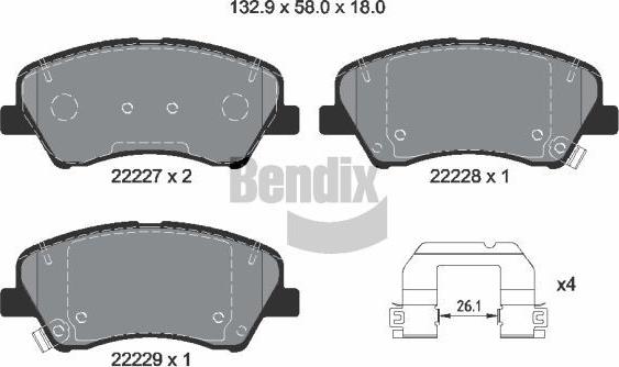 BENDIX Braking BPD2343 - Brake Pad Set, disc brake car-mod.net