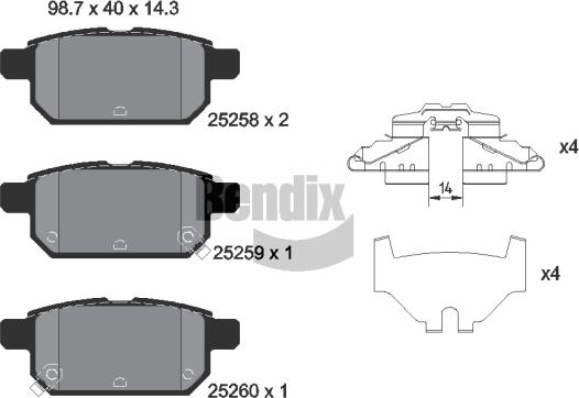 BENDIX Braking BPD2240 - Brake Pad Set, disc brake car-mod.net