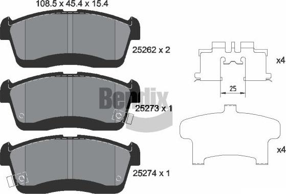BENDIX Braking BPD2241 - Brake Pad Set, disc brake car-mod.net