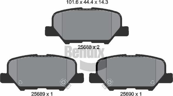 BENDIX Braking BPD2259 - Brake Pad Set, disc brake car-mod.net