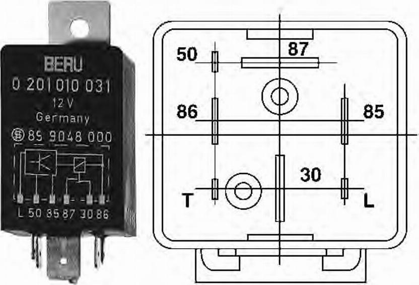 BorgWarner (BERU) 0201010031 - Control Unit, glow plug system car-mod.net