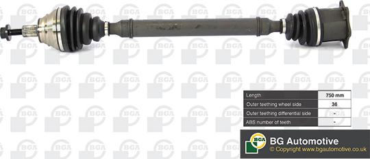 BGA DS0100R - Drive Shaft car-mod.net