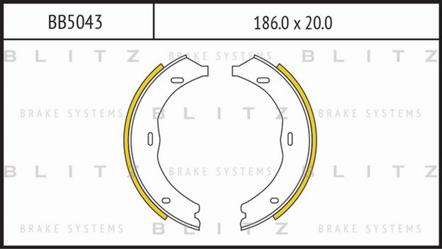 Blitz BB5043 - Drum Brake Shoe Set car-mod.net